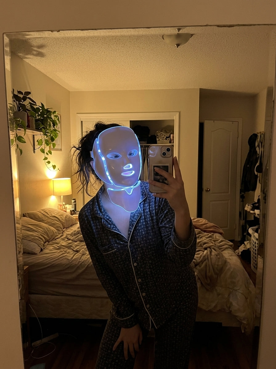 Máscara LED en casa (foto de demostración)