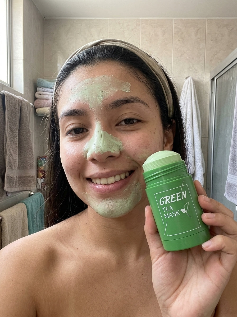 Mascarilla de té verde en casa (foto de demostración) 2